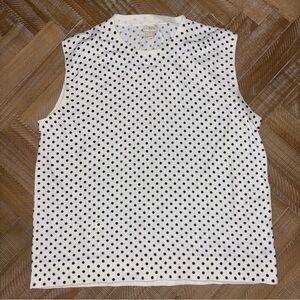J. Crew Boxy Muscle Tee White Black Polka Dots